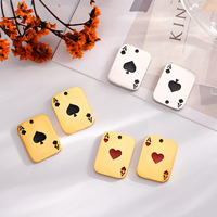 Nouveau Acier Inoxydable Poli Fine Poker Carte Pique Pendentif DIY Collier Bracelet Bijoux Accessoires