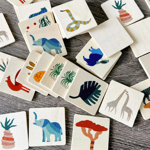 Niños 32 piezas tarjetas de madera niños Montessori Aprendizaje Temprano Animal cognición juguete educativo juego de memoria Juguetes - Product Image 2