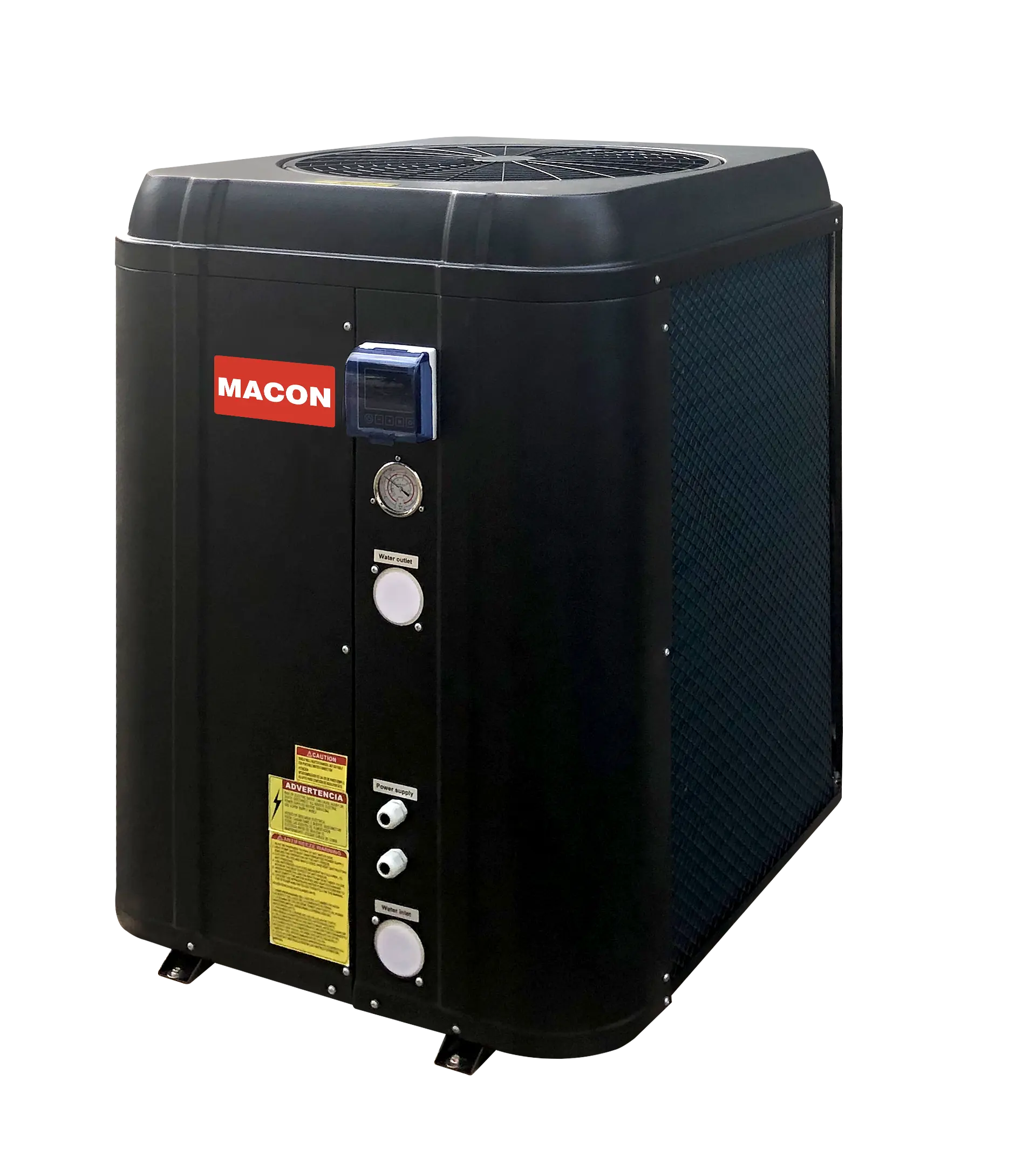 Maconトップファンプラスチックプールヒートポンププール給湯器14000BTU60hzインバータースイミングプールヒートポンプ