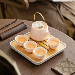 Wholesale Handmade Flower Tea <b>Set</b> pink Porcelain Tea <b>Set</b> with <b>Teapot</b> - Product Image 2