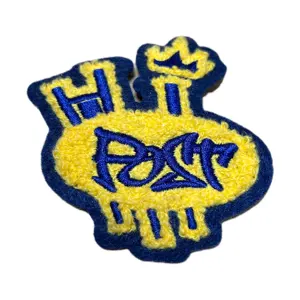 3d Borduurwerk Stof Badges Groothandel Custom Design Logo Zwart Ijzer Op Geborduurde Patches Voor Kleding Hoed