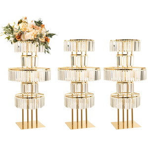 Décorations de mariage de luxe en or, support à fleurs en fer de haute qualité, vase centre de table argenté - Product Image 5