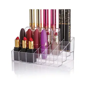 Factory manufacture acrylic 24 36 40 lipstick racks color cosmetics storage box display cases