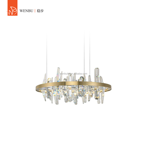 Lustre rond en cristal K9 de luxe, lampes en cristal pour villa, hôtel, salon, hall d'entrée - Product Image 1