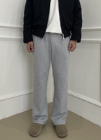 Offre Spéciale unisexe coton lourd surdimensionné Baggy pantalons de survêtement personnalisé coupe bord ourlet brut hommes couleur unie jambe large pantalons de survêtement