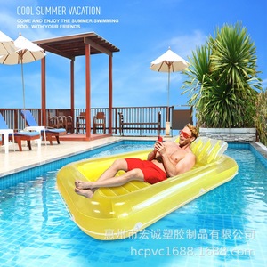 Bouée gonflable jaune pour piscine 70x46 pouces en PVC, pour adultes, pour les vacances d'été - Product Image 1