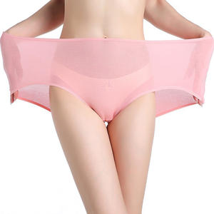 Big Size Butt Frauen Slips Atmungsaktiv Sexy Transparent No <span class=keywords><strong>Lacy</strong></span> Einfache Baumwolle High Waist Höschen - Product Image 1