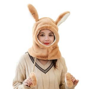 Зимняя шапка из искусственного меха с мультяшным плюшевым эльфом, теплая шапка-ушаная шапка с ушами, шейный платок, шарф, шапка для спорта и вечеринок - Product Image 1