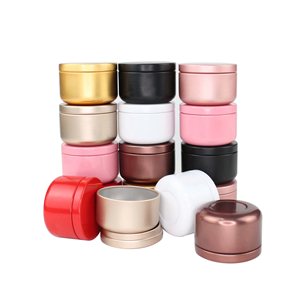 Mum çay kutusu yuvarlak mum kapları mum kavanozu alüminyum kutu aromaterapi hava geçirmez Mini alüminyum Metal katı 2oz 60ml 53x37mm - Product Image 4