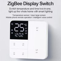 Nouveaux interrupteurs muraux intelligents Tuya Smart Life OLED 2026 Golden Security avec écran Zigbee 1/2/3 voies Y9 compatibles avec Alexa