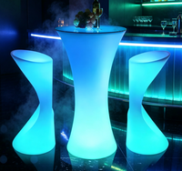 Nouvelle table et chaise de cocktail LED à 16 couleurs changeantes, mobilier de fête rechargeable, mobilier d'extérieur lumineux pour les événements de mariage