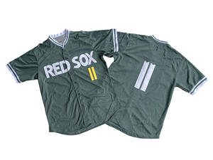 Camisetas de Béisbol Personalizadas con Logotipo Sublimado de los <span class=keywords><strong>Boston</strong></span> <span class=keywords><strong>Red</strong></span> <span class=keywords><strong>Sox</strong></span>, Cuello en V, Uniformes Masculinos con Botones, Personalizables, para Fanáticos de la Béisbol de EE. UU. - Product Image 5