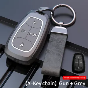 Install Zinc Alloy Leather Car Key Case Protection Key Cover Lethher For Indian Tata ESTATE Auto Accessories