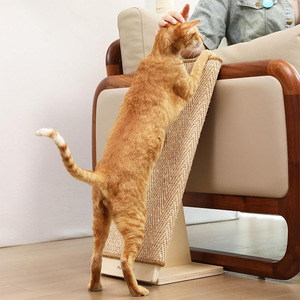 Tiragraffi per <span class=keywords><strong>Gatti</strong></span> a L Personalizzato da Parete in Sisal, Stile Moderno, con Rampa e Struttura in Legno, Protezione per Divano - Product Image 3