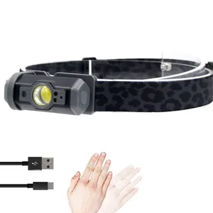 Waterproof Outdoor Hiking Head Lamp Induction Sensor Torch Usb Charging Rechargeable Led 3w Cob Led Headlamp