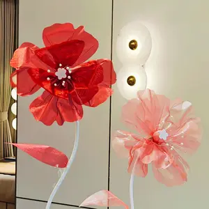 人造巨型花卉巨型欧根纱水仙花纸花套装，用于窗户/婚礼/酒店装饰