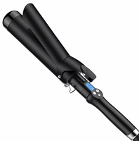 Fer à friser électrique portable professionnel en céramique tourmaline de 1,25 pouce avec écran LCD et chauffage rapide 450°F