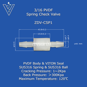 Gruppo <span class=keywords><strong>di</strong></span> Controllo Idraulico Compatto ZDVseal con Valvola a Sfera in Acciaio Inox, Valvola <span class=keywords><strong>di</strong></span> <span class=keywords><strong>Non</strong></span> <span class=keywords><strong>Ritorno</strong></span> in PVDF e Riduttore <span class=keywords><strong>di</strong></span> Pressione da 1/4 <span class=keywords><strong>di</strong></span> Pollice - Product Image 3
