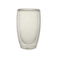 Tasse à café isotherme faite à la main écologique réutilisable 160ml/240ml à double paroi en verre transparent
