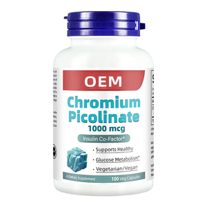 Picolinate de <span class=keywords><strong>Chrome</strong></span> 1000mcg Complément <span class=keywords><strong>Alimentaire</strong></span> pour Adultes pour la Croissance Musculaire Végétarien 100 Capsules Végétales - Product Image 1