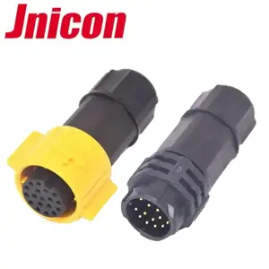 yellow lock ring male female easy connection 18p push lock industrial signal connector