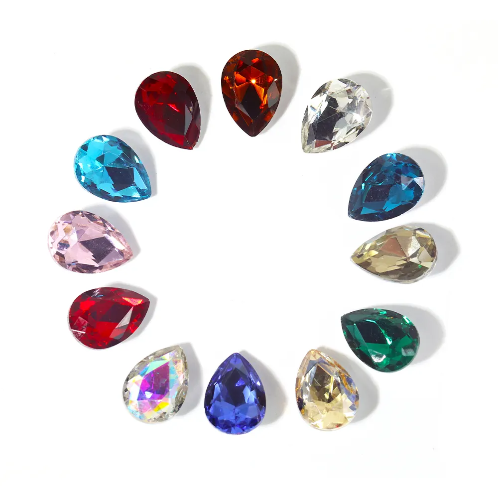 Cristalli Bling di consegna veloce cristallo di strass di vetro a goccia a strappo di colore AB di grandi dimensioni per la creazione di gioielli