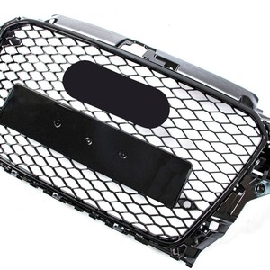 <b>Modified</b> Front Grille For 2014-2016 Audi A3 S3 Black And Silver ABS <b>Plastic</b> Bumper Air Intake Without Logo - Product Image 1