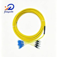 Cordon de brassage optique intérieur 8 fibres monomodes SM G.652D G.657A1 G.657A2 sélectionnable LC SC ST FC, pigtail de fibre optique à dérivation