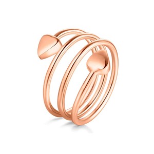 Heart-Shaped Magnetic <b>Ring</b> <b>Adjustable</b> Size Spring Design Unisex Fashion Jewelry Silver Gold Black Rose Gold Bronze Blue - Product Image 3