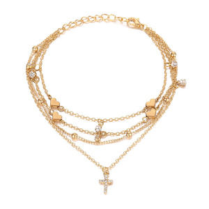 Conjunto de tobilleras de aleación de cadena Bohemia para mujer, accesorios para pies de mariposa cruzada, sandalias descalzas de playa de verano 2026, <span class=keywords><strong>tobillera</strong></span> - Product Image 5