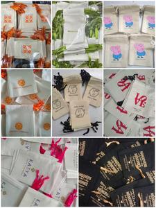 Pochette en toile de coton épaisse, petite, de luxe, unie, avec cordon de serrage, logo personnalisé - Product Image 3