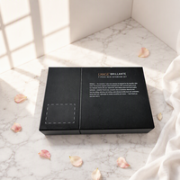 Boîte cadeau magnétique rigide noire mate de luxe personnalisée, emballage en carton premium avec logo pour cadeaux d'entreprise et de vente au détail