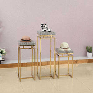 Hiển thị bảng tráng miệng đứng Đảng kim loại tròn xi lanh plinths Trắng bánh tròn đứng hiển thị cho trang trí đám cưới - Product Image 5