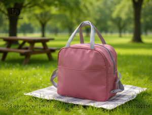 Monochrome Handheld Cooler <b>Bag</b> Insulated Neoprene Zipper Closure Food Storage - Product Image 2