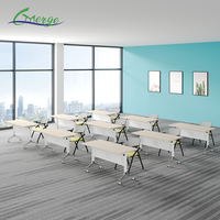 Table de conférence mobile pliable moderne avec roulettes, table de réunion de bureau à plateau rabattable pour salle de formation, gain de place