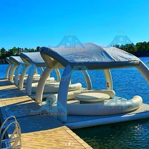 Cabaña Flotante Inflable con Toldo Resistente a los Rayos UV, Bomba de Inflado Rápido para Piscina, <span class=keywords><strong>Lago</strong></span>, Playa - Product Image 4