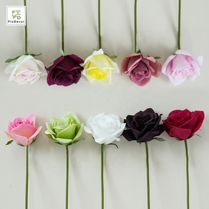 Vente en gros de fleurs de mariage décoratives en soie de haute qualité, roses <span class=keywords><strong>Carola</strong></span> blanches de 36 cm, toucher réaliste, revêtement en latex - Product Image 4