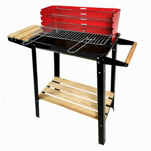 <span class=keywords><strong>Barbecue</strong></span> portable au charbon de bois noir pour l'extérieur, nouvelle conception, <span class=keywords><strong>avec</strong></span> <span class=keywords><strong>table</strong></span> latérale en bois - Product Image 2