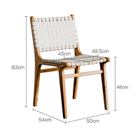 Chaises de salle à manger et de café modernes au design nordique JP, avec accoudoirs, en bois massif et cuir, pour écoles et restaurants