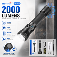 Lampe torche LED rechargeable TrustFire MT40 2000LM Super Lumineuse 21700 Chargement Magnétique Étanche IP68 Lampe Tactique Extérieure