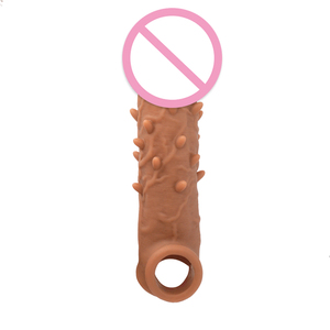 Flüssiges Silikon für Männer zur Verzögerung der Ejakulation, realistischer <span class=keywords><strong>Dildo</strong></span>-Kondom, wiederverwendbare Penisverlängerungshülle mit Noppen - Product Image 3