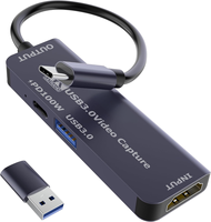 Carte de capture vidéo USB 3.0 Type-C avec port d'extension USB3.0 PD 100W, enregistrement 1080P 60FPS pour Quest 3, Switch, PS5 4, caméra