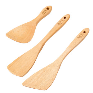 Beechwood Spatula Set 3 <b>Pc</b> Wooden Cooking Spoon For Non <b>Stick</b> Pan Kitchen Utensil - Product Image 1