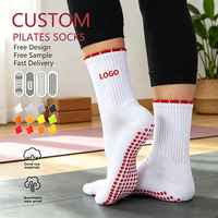 Chaussettes de yoga de haute qualité avec logo personnalisé, antidérapantes, pour le ballet, le pilates et le sport, chaussettes de pilates antidérapantes personnalisées pour femmes