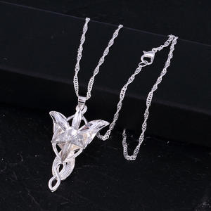 WOWEI Offre Spéciale à la mode Seigneur des anneaux étoile du soir elfe princesse argent plaqué alliage cristal collier pour femmes bijoux cadeau - Product Image 5