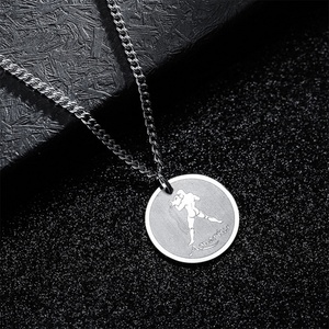 Nuevo Collar de Acero Inoxidable de Alto Brillo con Moneda de Horóscopo Pequeña, Estilo Cadena de Moda con Baño de Oro, Venta al por Mayor 2024 - Product Image 5