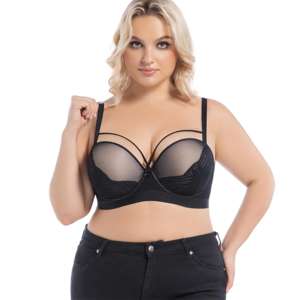 Europa all'ingrosso da donna a <span class=keywords><strong>doppia</strong></span> maglia imbottita in pizzo Push-Up <span class=keywords><strong>reggiseno</strong></span> Plus Size Sexy per il miglioramento del seno con Logo sulla tazza - Product Image 5