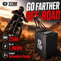Batterie lithium haute puissance OEM 72V 25Ah pour moto tout-terrain électrique TUTTIO Soleil01, pack amélioré 20S5P avec BMS Bluetooth intelligent et boîtier métallique