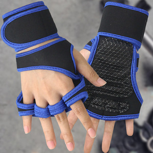 Fitness Sports Cross Training Guantes con soporte de muñeca para levantamiento de pesas, entrenamiento de gimnasia y levantamiento de pesas-Acolchado de silicona - Product Image 6