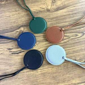 Porte-clés rond en cuir PU, pendentif pour sac à main femme, cadeau, breloque pour sac de voyage, accessoires de sac DIY - Product Image 3